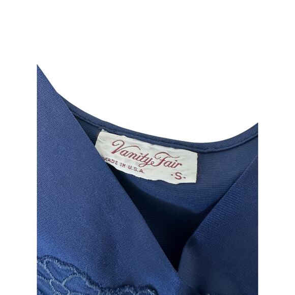 VTG‎ Vanity Fair Blue Dainty Sleeveless Embroidered Intimate Slip Dress Small - Picture 2 of 11